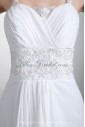 Chiffon Straps Neckline Sweep Train Column Embroidered Wedding Dress