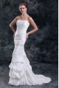 Taffeta Strapless Neckline Sweep Train Column Wedding Dress