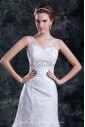 Lace Straps Neckline Sweep Train A-line Wedding Dress