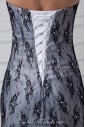 Satin and Lace Strapless Neckline Floor Length Mermaid Wedding Dress