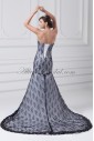 Satin and Lace Strapless Neckline Floor Length Mermaid Wedding Dress
