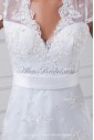 Lace V-Neck Neckline Floor Length Sheath Cap Sleeves Wedding Dress