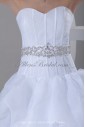 Organza Sweetheart Neckline Sweep Train A-line Embroidered Wedding Dress
