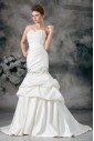 Satin Sweetheart Neckline Sweep Train Sheath Embroidered Wedding Dress