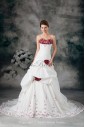 Taffeta Sweetheart Neckline Chapel Train Ball Gown Embroidered Wedding Dress
