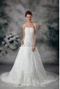 Net Sweetheart Neckline Sweep Train A-line Embroidered Wedding Dress