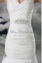 Taffeta V-Neck Neckline Sweep Train Sheath Embroidered Wedding Dress