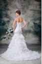 Organza Strapless Neckline Sweep Train Mermaid Embroidered Wedding Dress