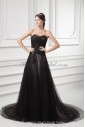 Net and Satin Sweetheart Neckline A-line Sweep Train Embroidered Wedding Dress